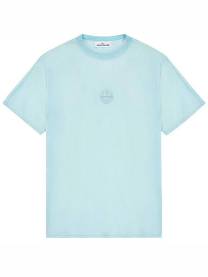 Compass Motif Cotton Short Sleeve T-Shirt Light Blue - STONE ISLAND - BALAAN 2