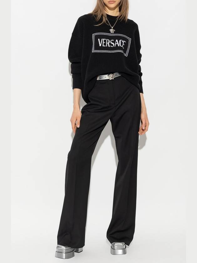 knit sweater 10113621A07842 2B020 BLACK - VERSACE - BALAAN 3