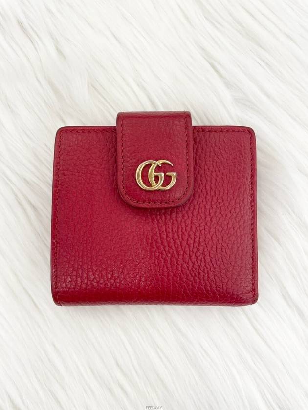 Daol Sangin Store GG Marmont Flap Half Wallet Red 523193 Condition A - GUCCI - BALAAN 2