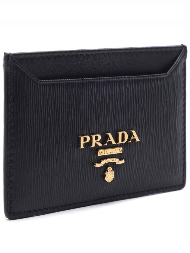 Vitello Gold Logo Card Wallet Black - PRADA - BALAAN 4