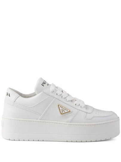 Downtown Bold Leather Low Top Sneakers White - PRADA - BALAAN 2