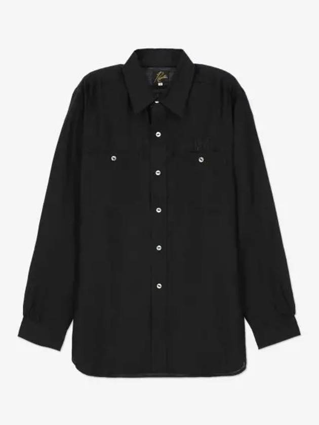 Linen Canvas Work Shirt Black OT206BLACK - NEEDLES - BALAAN 1