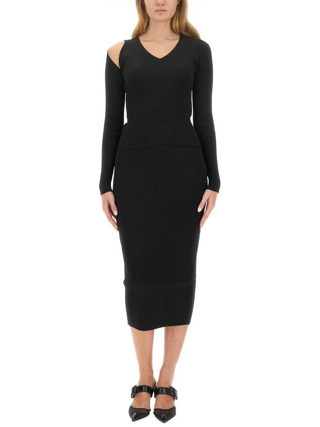 Rib Knit Pencil Skirt Black - ALEXANDER MCQUEEN - BALAAN 3