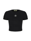 Logo Cotton Crop Short Sleeve T-Shirt Black - FENDI - BALAAN 1