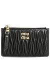 Matelasse Leather Envelope Card Wallet Black - MIU MIU - BALAAN 2