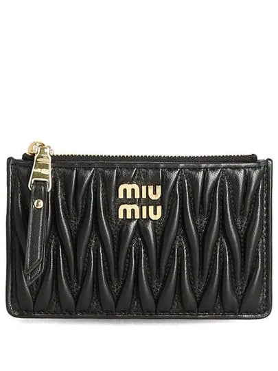 Matelasse Leather Card Wallet Black - MIU MIU - BALAAN 2