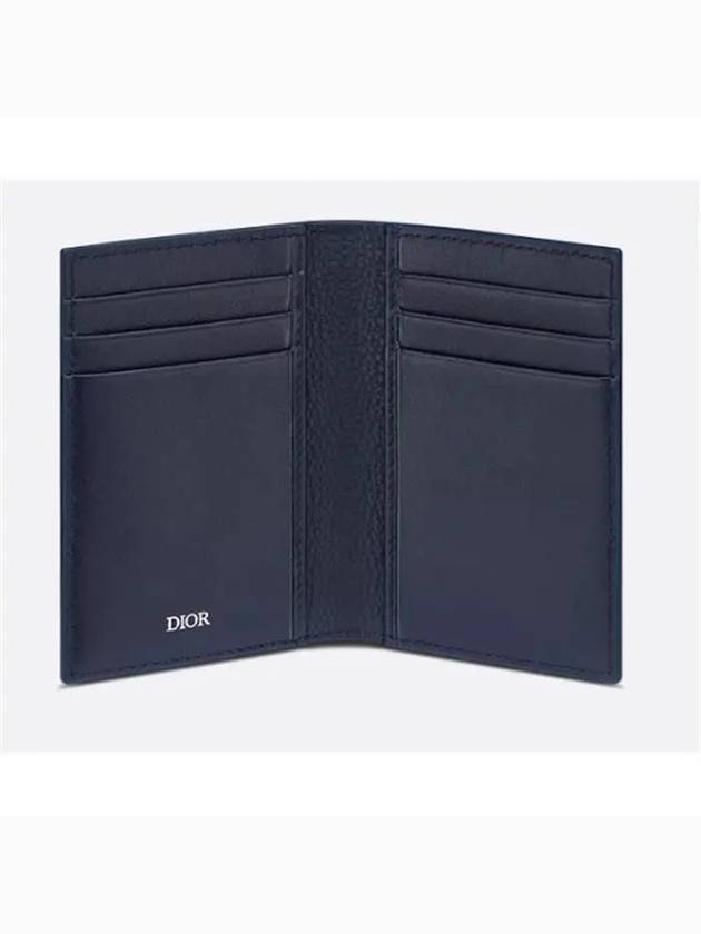 CD Icon Grained Calfskin Card Wallet Navy - DIOR - BALAAN 4