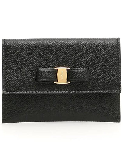 Vara Bow Card Walletr Black - SALVATORE FERRAGAMO - BALAAN 2