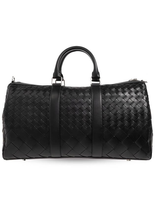 Bottega Veneta Duffel Bag With Intrecciato Weave, Men's, Black - BOTTEGA VENETA - BALAAN 3