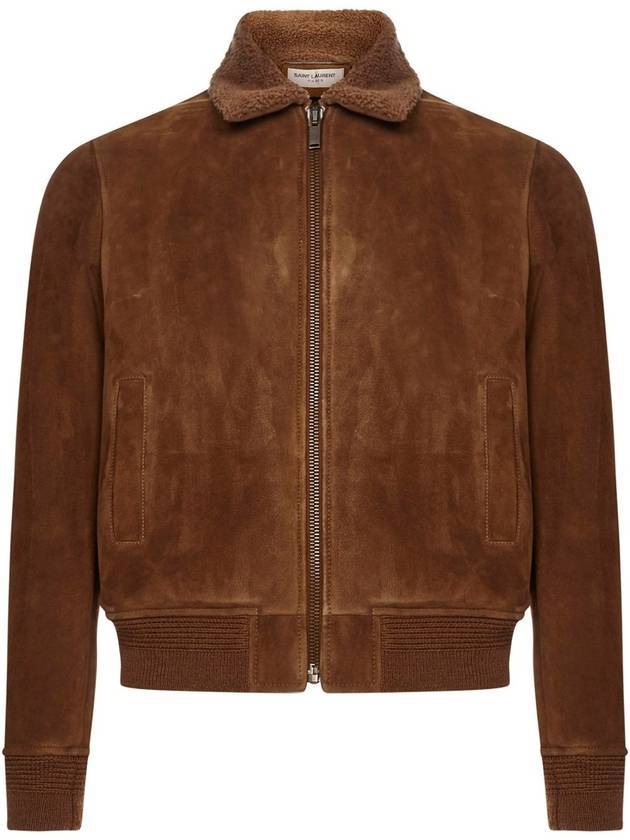 Shearing Zip-Up Jacket Brown - SAINT LAURENT - BALAAN 1