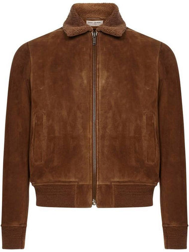 Shearing Zip-Up Jacket Brown - SAINT LAURENT - BALAAN 1