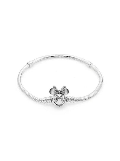 Moments Pave Minnie Mouse Clasp Snake Chain Bracelet Silver - PANDORA - BALAAN 2