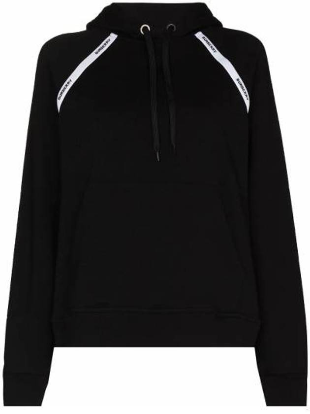 Women's Logo Tape Detail Hoodie Black - BURBERRY - BALAAN 1