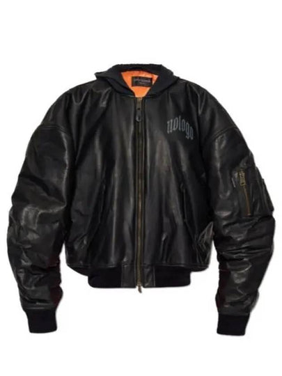 Leather Bomber Jacket Black - BALENCIAGA - BALAAN 2