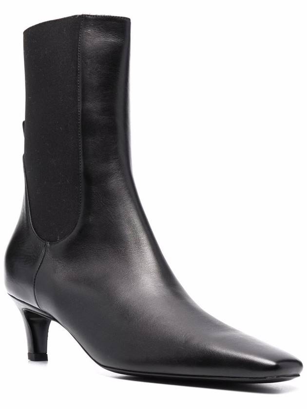 Women's Leather Middle Boots Black - TOTEME - BALAAN 3