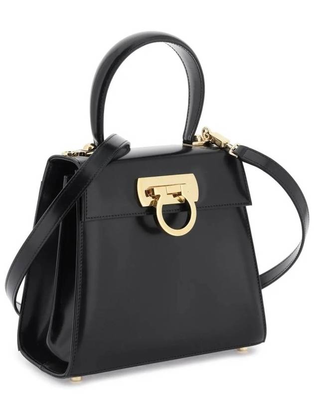 Iconic Top Handle Small Tote Bag Black - SALVATORE FERRAGAMO - BALAAN 2