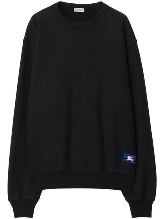 Cotton Sweatshirt Black - BURBERRY - BALAAN 1