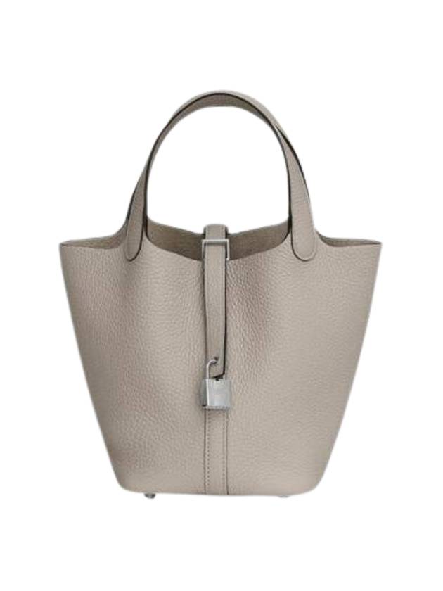 Picotan Lock 18 Tote Bag Grey - HERMES - BALAAN 1