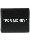 For Money Printing Bifold Half Wallet Black - OFF WHITE - BALAAN 2