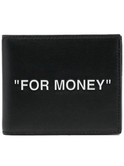 For Money Printing Bifold Half Wallet Black - OFF WHITE - BALAAN 2