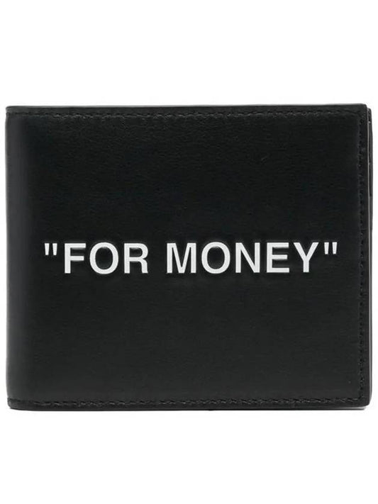 FOR MONEY Printing Bifold Halfwallet Black - OFF WHITE - BALAAN 2