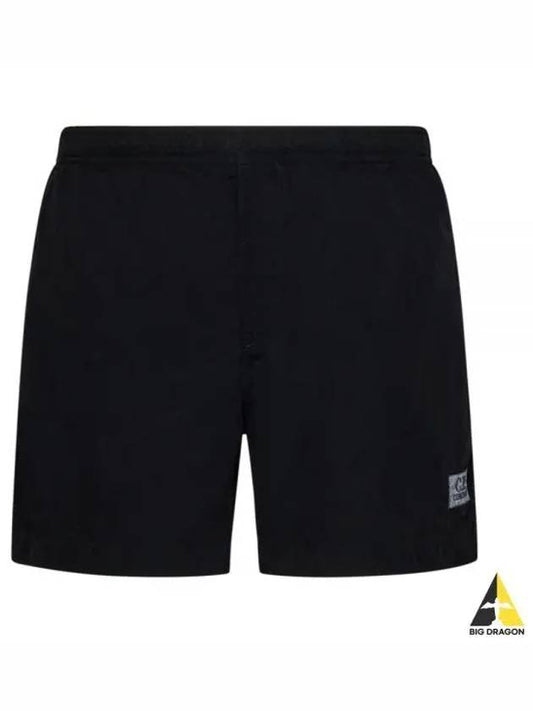 Eco-Chrome R Logo Patch Swim Shorts Black - CP COMPANY - BALAAN 2