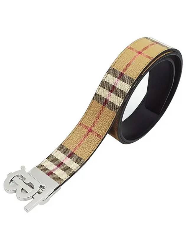 Monogram Motif Vintage Check Reversible Belt Archive Beige - BURBERRY - BALAAN 3