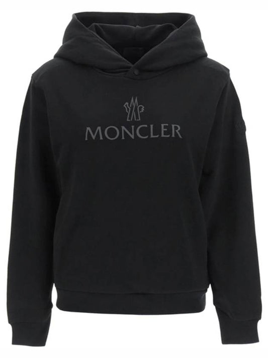 Women's Logo Hoodie Black - MONCLER - BALAAN 2