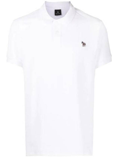 Zebra Logo Patch Polo Shirt White - PAUL SMITH - BALAAN 1