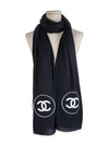 CC Logo Cashmere Silk Scarf Black - CHANEL - BALAAN 3