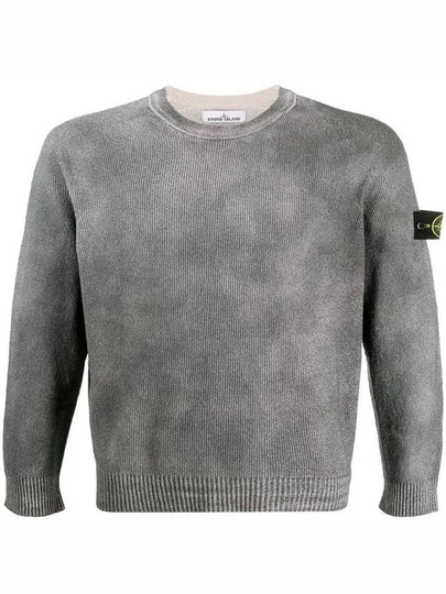 Wappen Patch Handspray Cotton Knit Top Grey - STONE ISLAND - BALAAN 2