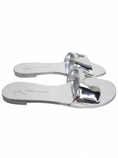 E800003 004 Logo Sandals Silver Giuseppe Zanotti - GIUSEPPE ZANOTTI - BALAAN 1