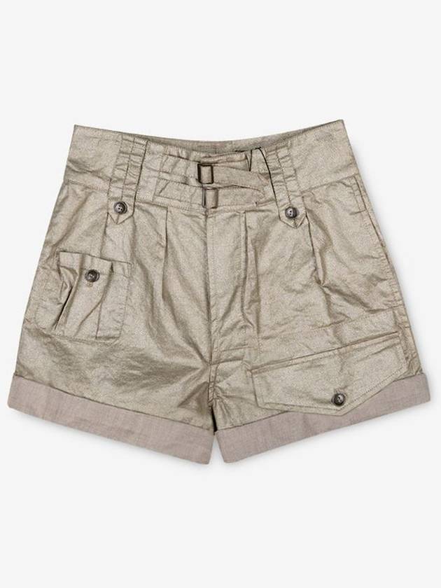 Women's Cargo High Waist Shorts Beige - SAINT LAURENT - BALAAN 2