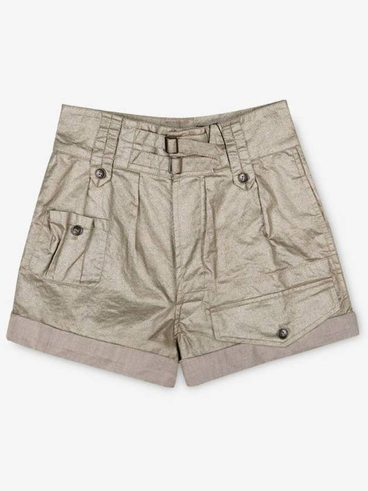 Women's Cargo High Waist Shorts Beige - SAINT LAURENT - BALAAN 2