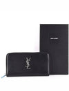 Monogram Steel Logo Zipper Long Wallet Black 529899 - SAINT LAURENT - BALAAN 1