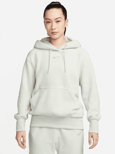 NSW Plush Hoodie Lightbone - NIKE - BALAAN 2