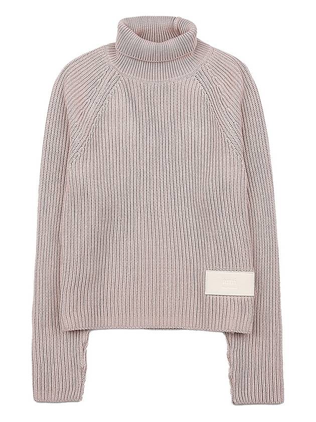 Cotton Wool Blend Turtleneck Rose - AMI - BALAAN 11