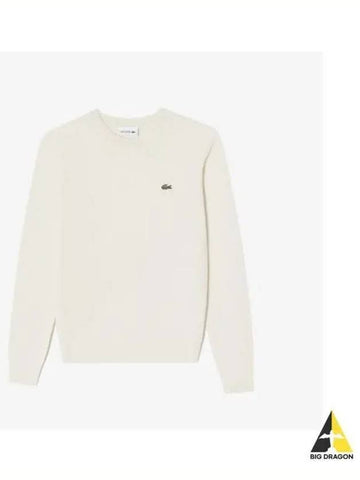 Women s Basic Crew Neck Sweater Cream - LACOSTE - BALAAN 1