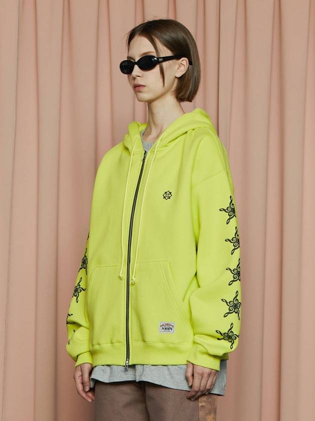 Star Hooded Zip Up Lime Yellow - UNALLOYED - BALAAN 3