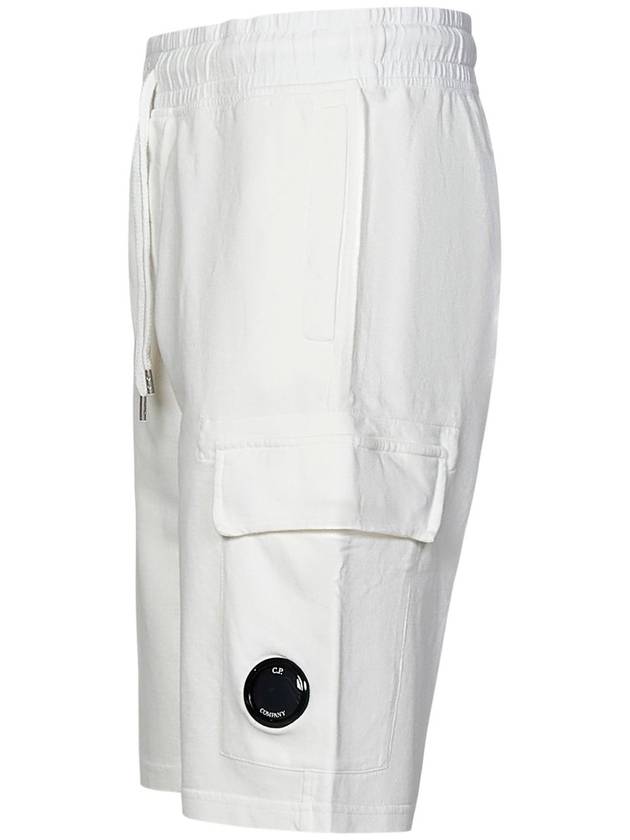 Light Fleece Utility Shorts White - CP COMPANY - BALAAN 7