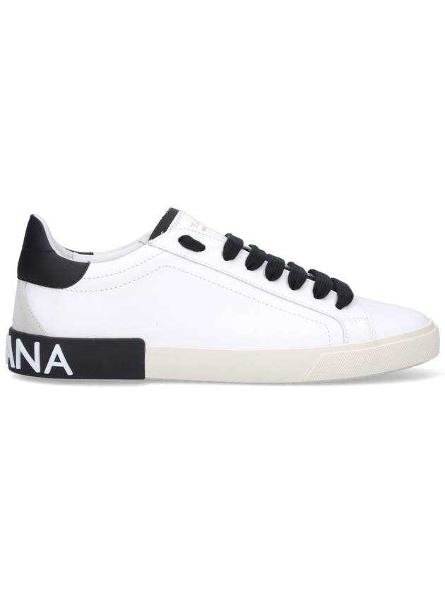 Calfskin Portofino Vintage Sneakers White Black - DOLCE&GABBANA - BALAAN 2