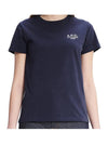 Denise Embroidered Short Sleeve T-shirt Navy - A.P.C. - BALAAN 3