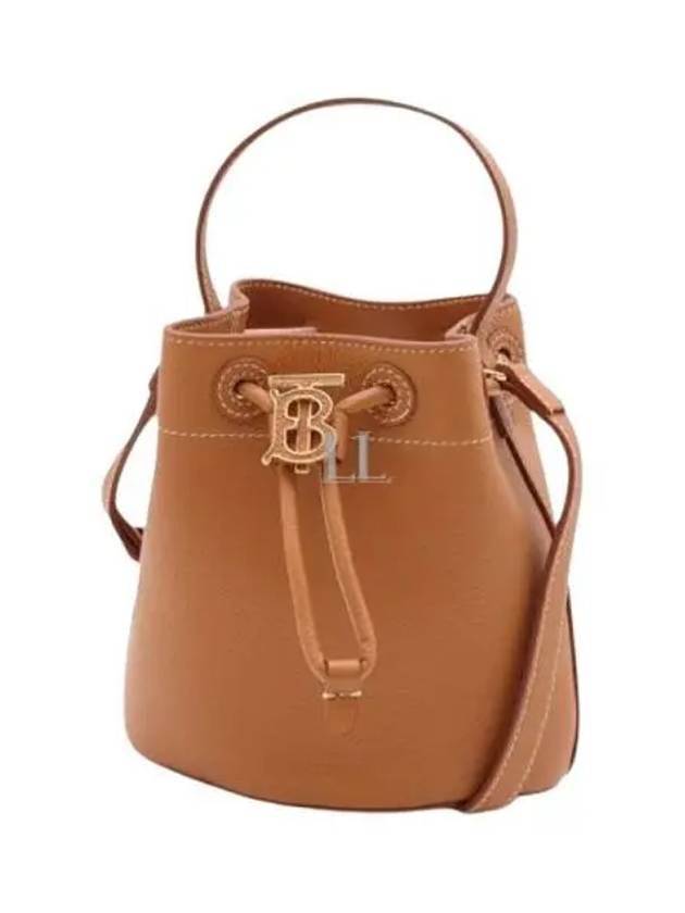 TB Mini Leather Bucket Bag Warm Russet Brown - BURBERRY - BALAAN 2