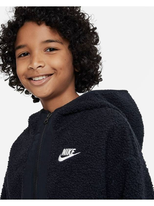 Kids Fleece Jacket DV3063 010 Black M 150 L 160 Asian Fit - NIKE - BALAAN 3