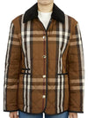 Women's Check Diamond Quilted Jacket Brown - BURBERRY - BALAAN.