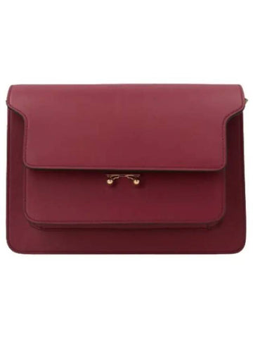 Medium Calfskin Trunk Shoulder Bag Dark Cherry - MARNI - BALAAN 1