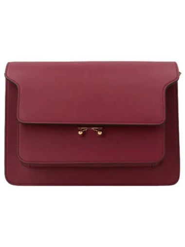 Medium Calfskin Trunk Shoulder Bag Dark Cherry - MARNI - BALAAN 1