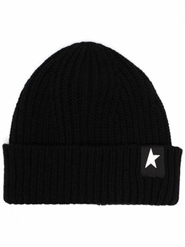 Star Logo Ribbed Wool Beanie Black - GOLDEN GOOSE - BALAAN 1