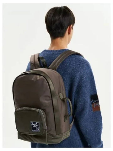 Unisex nylon backpack khaki domestic product - MAISON KITSUNE - BALAAN 1