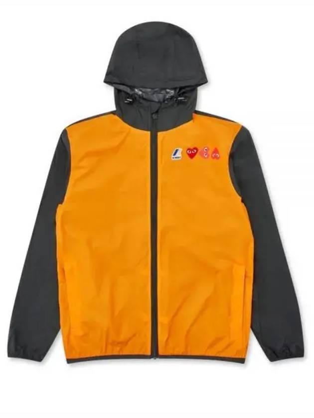Play x Kawe full zip-up jacket orange black - COMME DES GARCONS - BALAAN.
